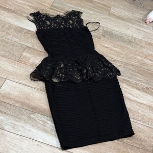 Tadashi Shoji Black Lace Midi Dress